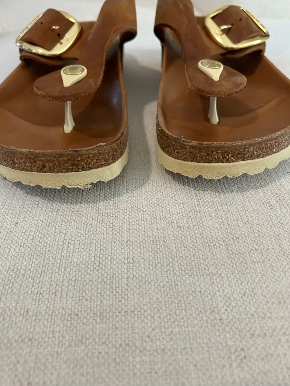 Birkenstock Women's Gizeh Big Buckle Sandals Cognac Oiled Leather, Size 10, NWOT